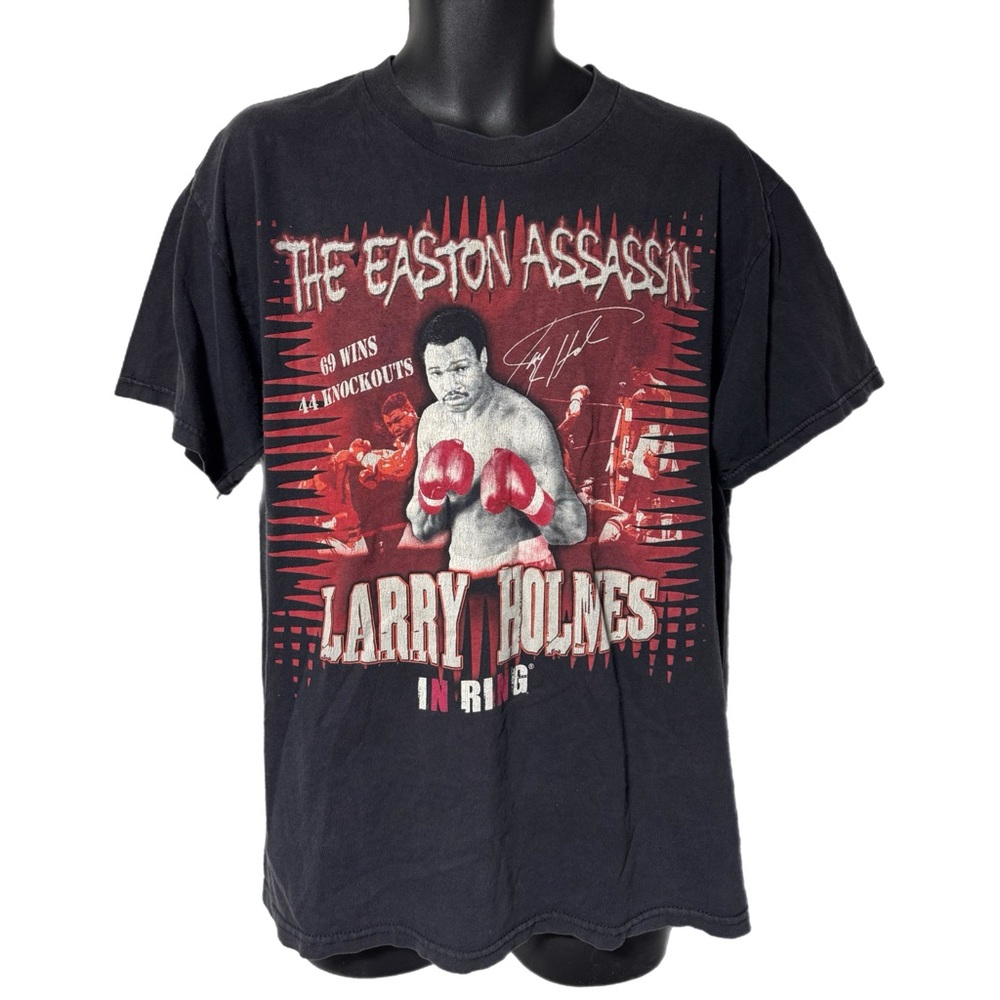 Vintage Larry Holmes The Easton Assassin Boxing Graphic Tee T Shirt L Distressed